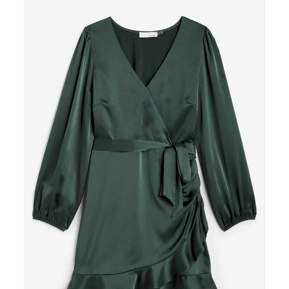 Elegant Green Wrap Dress